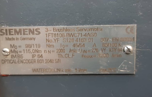 MOTORE SIEMENS tipo 1FT6108-8WC71-4AG0 usato